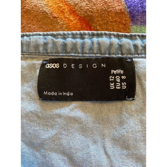 ASOS Design Women's Petite Flare Denim Skirt Blue Size 8 Casual - Picture 2 of 3